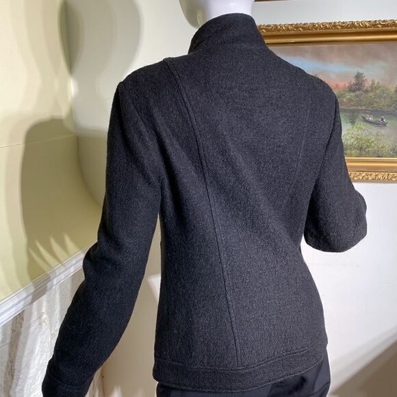 Della Spiga Zippered Black Tailored Wool Jacket - Picture 5 of 15